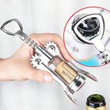 Red Wine Opener Zinc Alloy Corkscrew For Wine Bottle Opening  Home Kitchen Essential Tool - Silver - one-size
