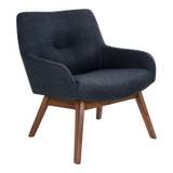 Maggie loungestol mørkeblå/valnød - L 65 X B 63 X H 73 cm