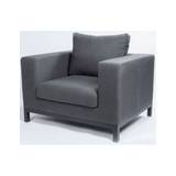 Square loungestol i aluminium og sunbrella quick dry polyester 104 x 86 cm - Antracit/Mørkegrå