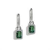 Oxford grønne emerald øreringe i sølv