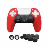 SHEIN 2pcs Ps5 Game Controller Split Silicone Protective Case And 10pcs Joystick Thumb Grip Caps Set, Non-Slip, Anti-Scratch, Anti-Sweating With Enhanced Ga