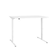Herman Miller - Nevi Desk 160 cm Top  Understructure Chalk White, Wood Screw Fixing, None Acces Detail, Power Schuko