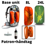 ABS lavine taske - Grå base Large + 8 L + 24 L + håndtag og patron