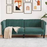 vidaXL 2-personers sofa velour mørkegrøn