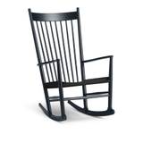 Fredericia Furniture - Wegner J16 Rocking Chair, Svartlackerad ek, Svartfärgad sits