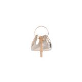 Gold Top Handle Leather Look Bag - One Size