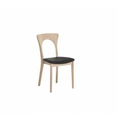 Casø Peter spisebordsstol (sort læder sæde, hvidolieret eg)