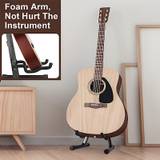 Universal Folding A-frame Guitar Stand - Suitable For All Guitars, Acoustic, Classic, Bass - Non-slip Rubber & Soft Foam Arms