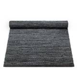 Rug Solid læder tæppe - 65x135 - Dark Grey