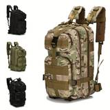 25-30l Large Capacity Outdoor Backpack, Waterproof Sport Camouflage Army Camping Hiking Multi-pocket Training Rucksack