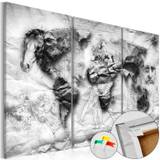 Artgeist World's Design - Abstrakt og historisk verdenskort trykt på kork, 3-delt - Flere størrelser 120x80