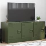 vidaXL tv-bord 99x39x44 cm stål olivengrøn