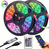 ftft LED Strip Light TV LED Backlight USB RGB  Color Strip Sync Colorchanging LED String key APP Control Halloween Decoration Night Light Suitable For - 24key Remote+APP Control - 3.28Feet/39.37inch/1M,6.56 Feet/78.74 inch/2M,9.84Feet/118inch/3M,13.12Feet/157.48inch/4M,16.4Feet/1