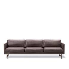 Fredericia Furniture - Calmo 3 Seater 80, Smoked Oak, C2 Leather3 - Max 96 Dark Brown