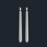 Uyuni Lightning Taper Candle white 25 x 280 mm, 2 stk. - Uden fjernbetjening