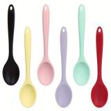 1pc, Soup Spoon, Slotted Spoon, Silicone Coffee Spoon, Simple Milk Spoon, Stirring Spoon, Reusable Spoon For Buffet Dinner Party Banquet, Washable Dessert Spoon, Tableware For Restaurant Home Party