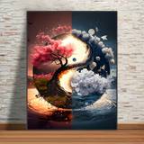 High-definition Printed Canvas Poster, Landscape Tree With Yin Yang Design, Unframed Wall Art Picture For Living Room And Bedroom Decor, Home Decoration Gift