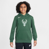 Milwaukee Bucks Club Nike NBA-pullover-hættetrøje i fleece til større børn - grøn - L