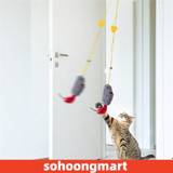 SHEIN Pet Cat Door Hanging Cat Toy, Cat Self-Entertainment Toy, Suction Cup Swinging Toy, Hanging Elastic Rope, With Built-In Mouse Toy Sound Core, Bionic M