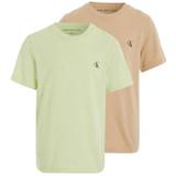 Calvin Klein T-shirt - 2-pak - Monogram - Exotic Mint/Warm Sand - Calvin Klein - 14 år (164) - T-Shirt