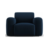 Greta lænestol i velour B105 cm - Blå