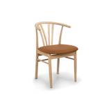 My Home Devon Spisesbordsstol, Ubehandlet Egetræ M. Cognacfarvet Lædersæde 78 Cm 53 Cm