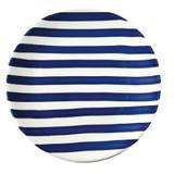 Easy Life - Håndmalet keramik frokosttallerken, Blue Righe - Ø20,5 cm - ø20,5
