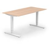 Copenhagen hæve sænkebord, hvidt stel, birk bordplade i størrelsen 80x160 cm