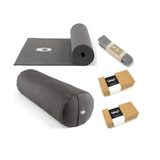 Yogaudstyr startpakke stor med XL yogamåtte - Anthracit