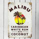 SHEIN 1PC Retro Malibu Rum Tin Sign â Chic, Durable Decor For Home, Bar, & CafÃ©, Easy To Install