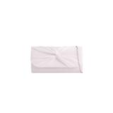 White Suede Clutch Bag with Knot Detail - One Size