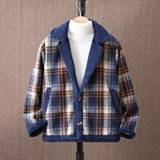 Tween Boy Plaid Print Teddy Lined Overcoat Without Sweater - Multicolor - 8Y,9Y,10Y,11Y,12Y