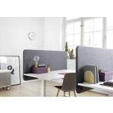 Abstracta Softline bordskærm / lydabsorberende akustikvæg 200x65x3 cm, lys grå