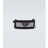 Prada Logo crystal-embellished dog collar - black - S