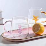 SHEIN 1pc Heat-Resistant Glass Cup With Handle, And High-Looking Rabbit Design 3D Mug For Tea/Coffee/Water In Office Or Home