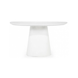 Elin rundt spisebord i glasfiber og magnesium Ø130 cm - Mat hvid