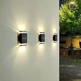 2 stk solar led væglamper udendørs vandtætte hegnslys til baghave havegarage og gangsti Lightinthebox