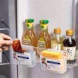 SHEIN Refrigerator Seasoning Storage Box, Kitchen Mustard Sauce Rack, Mini Vinegar And Soy Sauce Packet Storage Box, Refrigerator Side Door Spice Storage Bo