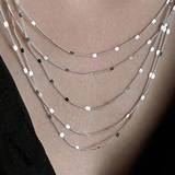 SHEIN 1 Pc Fashion Minimalist S925 Sterling Silver Five Layer Chain Clavicle Chain Bling Necklace For Girlfriend Jewelry Accessories Gift For Girl/Women/Gir
