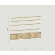 String Furniture Reolsystem 240x190 cm - Hvid/Eg