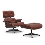 Vitra - Lounge Chair  Ottoman, New, Santos Palisander, Bas - Polerat/Svart, Läder: Kat. L40 - Leather Premium - 93