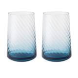 Denby Contemporary Fluted Blue Large Tumbler Set Of 2
