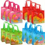 12pcs, Dinosaur Gift Bags Dinosaur Party Favor Bags With Handles Dino Non Woven Waterproof Gift Bags Treat Bags Dinosaur Goody Bags Candy Bags Dinosaur Themed Birthday Party Supplies