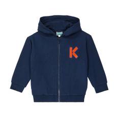 Kenzo Kids Logo cotton-blend hoodie - blue - 104