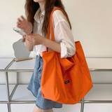 WomenS Solid Color Fashion Canvas Shopping Bag One Shoulder Tote Bag Student Book Bag Large Capacit  Christmas Essentials New Arrivals For ValentineS  - Orange - one-size
