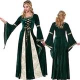 Middelalderkostumer Renæssance Keltisk kjole Fantasy kostume Elver Dame Halloween LARP Kjole Lightinthebox