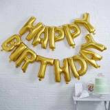 "Happy Birthday" - Ballonguirlande Guld