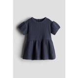 Baby - Blå Kjole i jersey med ribbet struktur