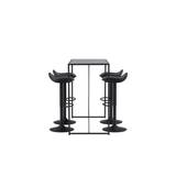 Venture Design Brea & Adesto barsæt Sort/sort 4 stole og borde 120 x 60 cm