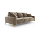 Larnite 4-personers sofa i velour B237 cm - Guld/Cappucino